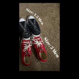 Converse Low Top Sneakers in Black/White & Red/White $15 each